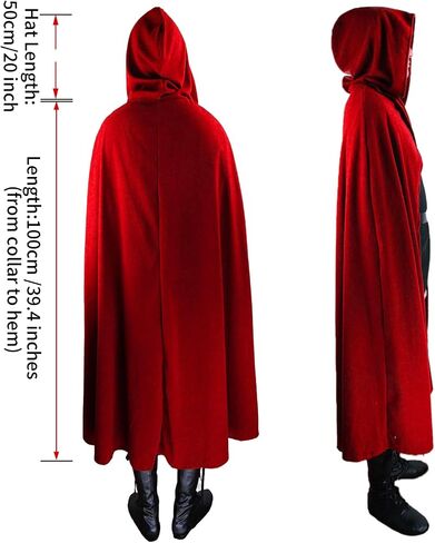 Women's Hooded Velvet Cloak, Renaissance Medieval Buckle Cape,Halloween Costume Cloak in Saudi Arabia