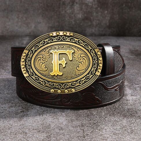 Western Cowboy Initial Letter ABC to XYZ Belt Buckle, Antique Capital Belt Buckles Men Women Jeans Accessory in Saudi Arabia