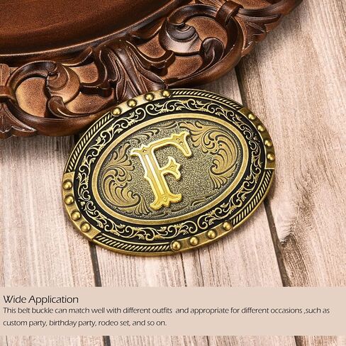 Western Cowboy Initial Letter ABC to XYZ Belt Buckle, Antique Capital Belt Buckles Men Women Jeans Accessory in Saudi Arabia