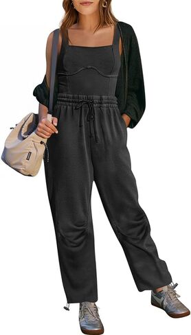 Cicy Bell Womens Summer Sleeveless Jumpsuits Casual Jogger Pants Long Rompers Workout One Piece Outfits with Pockets in Saudi Arabia