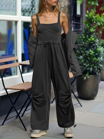 Cicy Bell Womens Summer Sleeveless Jumpsuits Casual Jogger Pants Long Rompers Workout One Piece Outfits with Pockets in Saudi Arabia