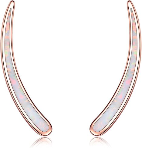 WINNICACA 925 Sterling Silver Ear Climbers Earrings for Women Created Opal Earrings for Women Hypoallergenic Crawler Earrings Jewelry Gifts for Mom Wife in Saudi Arabia