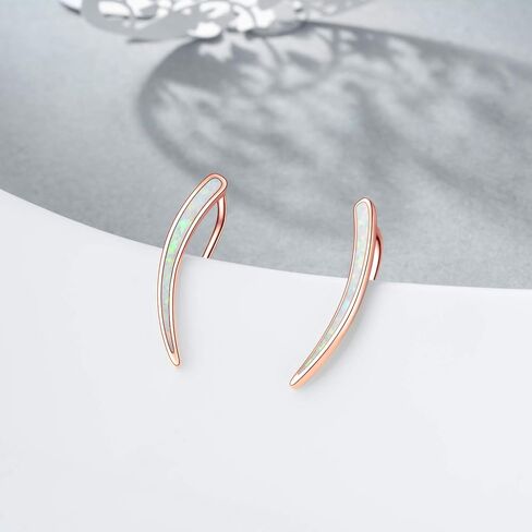 WINNICACA 925 Sterling Silver Ear Climbers Earrings for Women Created Opal Earrings for Women Hypoallergenic Crawler Earrings Jewelry Gifts for Mom Wife in Saudi Arabia