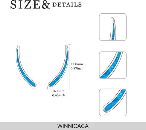 WINNICACA 925 Sterling Silver Ear Climbers Earrings for Women Created Opal Earrings for Women Hypoallergenic Crawler Earrings Jewelry Gifts for Mom Wife in Saudi Arabia
