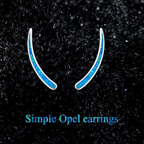 WINNICACA 925 Sterling Silver Ear Climbers Earrings for Women Created Opal Earrings for Women Hypoallergenic Crawler Earrings Jewelry Gifts for Mom Wife in Saudi Arabia
