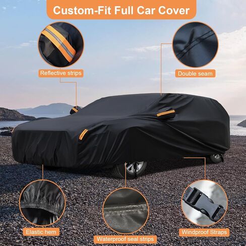 600d مقاوم للماء غطاء السيارة مخصص لصالح Jeep Wrangler 2 Door (1987-2025) JL JK TJ YJ CJ ، غطاء السيارة في الهواء الطلق مقاوم للماء كل الطقس للسيارات حماية من الثلج المطر in Kuwait