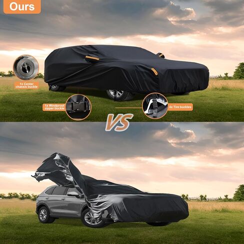 600d مقاوم للماء غطاء السيارة مخصص لصالح Jeep Wrangler 2 Door (1987-2025) JL JK TJ YJ CJ ، غطاء السيارة في الهواء الطلق مقاوم للماء كل الطقس للسيارات حماية من الثلج المطر in Kuwait