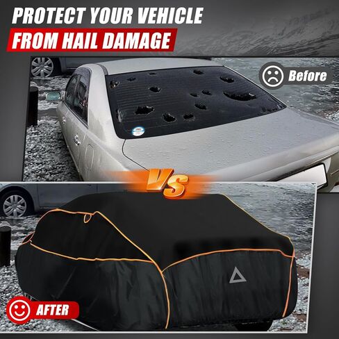 Specialized Hail Protector Car Cover for SUV Length Up to 191 Inch, Multi-Layered Car Hail Blankets Protector Cover with 5mm Thick High Density EVA Cushioning Foam Pad and Reflective Stripes in Saudi Arabia