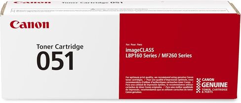 خرطوشة حبر أصلية من Canon 051 سوداء (2168C001)، عبوة واحدة، لطابعة Canon imageCLASS MF264dw، MF267dw، MF269dw، LBP162dw، طابعة ليزر، حجم واحد (Toner 051 Standard) in Saudi Arabia