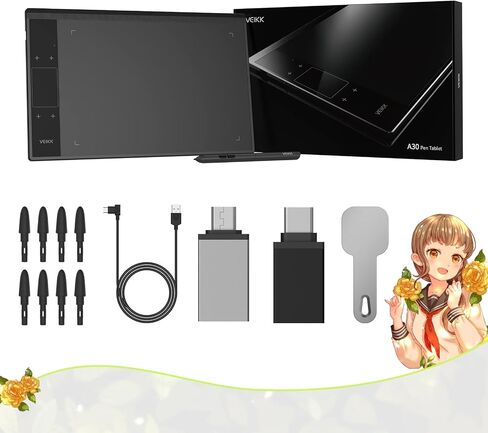Digital Drawing Tablet VEIKK A15Pro Graphics Pen Tablet 10 x 6 Inch Graphics Tablet with 12 Shortcut Keys and 1 Quick Dial,Supports Tilt Function,for MAC/Win/Linux/Android OS (Blue) in Saudi Arabia