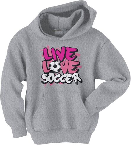 ThreadRock Big Girls 'Live Love Soccer Youth Hoodie sweatshirt in Kuwait
