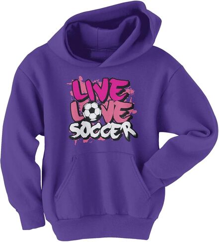ThreadRock Big Girls 'Live Love Soccer Youth Hoodie sweatshirt in Kuwait