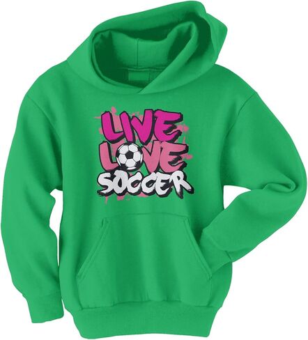 ThreadRock Big Girls 'Live Love Soccer Youth Hoodie sweatshirt in Kuwait