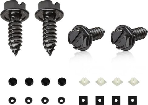 4 PCS CAR CAR LICARE SCROW ، مجموعة برغي لوحة ترخيص التثبيت الذاتي للألواح الأمامية والخلفية ، أدوات مسامير سيارة من الفولاذ المقاوم للصدأ المقاوم للصدأ ، إكسسوارات السيارات (أسود) in Saudi Arabia
