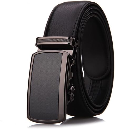 Business Men's Belt Automatic Buckle Men's Belt Genuine Leather Belt(125cm) in Saudi Arabia