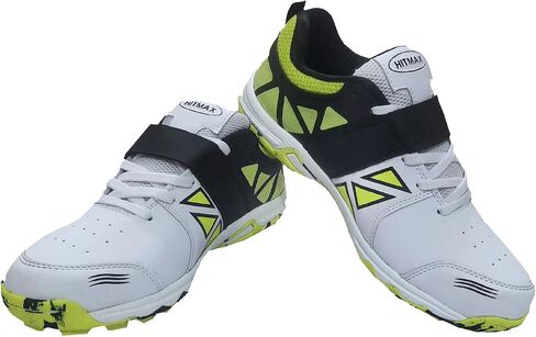 HITMAX White Orange Strike Cricket Shoes for Men Rubber Sole, All Round Performance Footwear for Turf & Grass (Lightweight and Durable)… in Saudi Arabia