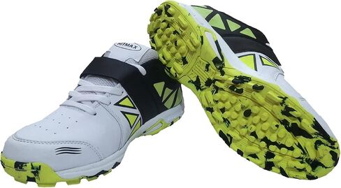 HITMAX White Orange Strike Cricket Shoes for Men Rubber Sole, All Round Performance Footwear for Turf & Grass (Lightweight and Durable)… in Saudi Arabia