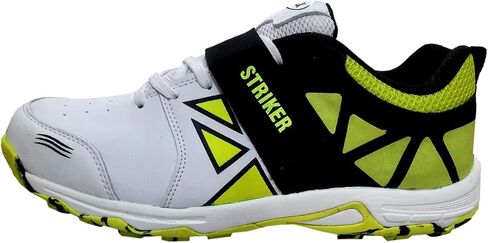 HITMAX White Orange Strike Cricket Shoes for Men Rubber Sole, All Round Performance Footwear for Turf & Grass (Lightweight and Durable)… in Saudi Arabia