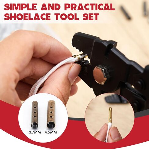 Lasnten 201 Pcs Aglet Repair Kit Include Aglet Crimping Tool 2 Sizes 4 Colors Metal Shoelace Tips Replacement End for Shoelaces Hoodies Pants Sneakers in Saudi Arabia