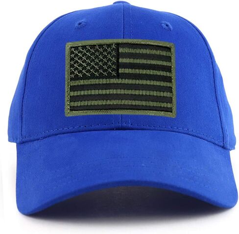 Black Olive USA Flag Patch Youth Size Cotton Structured Baseball Cap in Saudi Arabia