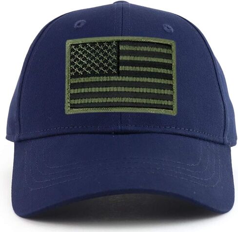 Black Olive USA Flag Patch Youth Size Cotton Structured Baseball Cap in Saudi Arabia