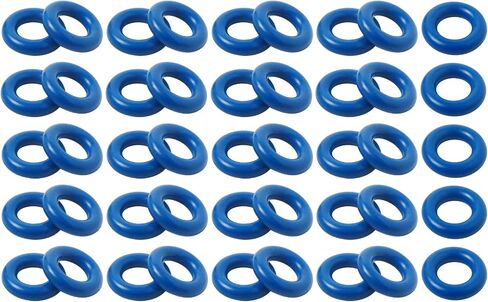 Xspeedonline 50 PCS ، قم بحقن الزرقاء الزرقاء ، مجموعة O-RINGS متوافقة مع طراز المركبات المختلفة ، استبدل IWP043 IWP063 IWP069 IWP181 IWP189 IWP162 حاقن الوقود ، مجموعة الإصلاح العالمية (7.52 مم × 3.53 مم) in Saudi Arabia