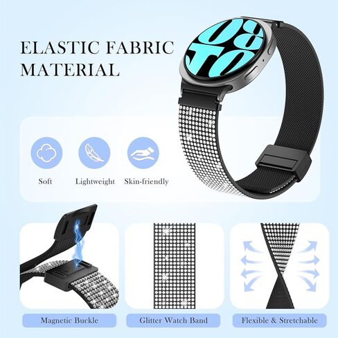 أحزمة مطاطية من LETOID لساعة Samsung Galaxy Watch 7 6 5 4 FE 40 مم 44 مم/ساعة 6 4 شريط كلاسيكي 42 مم 46 مم 43 مم 47 مم/ساعة 5 Pro Band 45 مم/Active 2/Galaxy Watch Ultra Bands، 3 عبوات حزام نايلون مرن 20 مم in Saudi Arabia