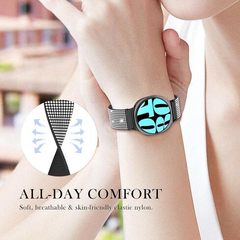 أحزمة مطاطية من LETOID لساعة Samsung Galaxy Watch 7 6 5 4 FE 40 مم 44 مم/ساعة 6 4 شريط كلاسيكي 42 مم 46 مم 43 مم 47 مم/ساعة 5 Pro Band 45 مم/Active 2/Galaxy Watch Ultra Bands، 3 عبوات حزام نايلون مرن 20 مم in Saudi Arabia