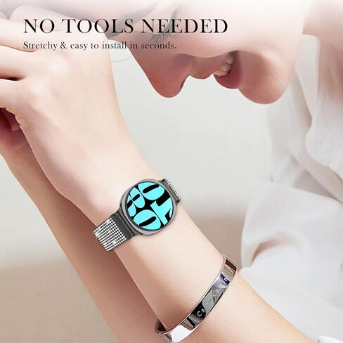 أحزمة مطاطية من LETOID لساعة Samsung Galaxy Watch 7 6 5 4 FE 40 مم 44 مم/ساعة 6 4 شريط كلاسيكي 42 مم 46 مم 43 مم 47 مم/ساعة 5 Pro Band 45 مم/Active 2/Galaxy Watch Ultra Bands، 3 عبوات حزام نايلون مرن 20 مم in Saudi Arabia