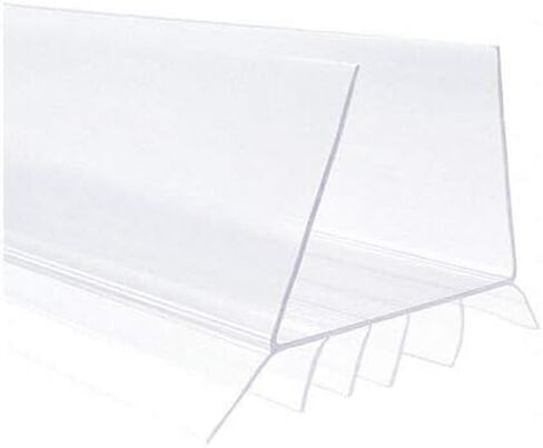 Plastic Easy E-Z Slide on Clear Door Sweep with Draft Stopper Sweep for Doors 1" - 1 3/4" Wide - 3 FT Long - Door Bottom Design Holds Itself Firmly in Place No Installation Needed in Saudi Arabia