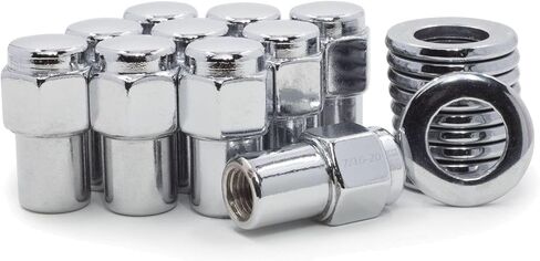 10 Lug Nuts 7/ Chrome Flat Top 75 SHANK CENTER WASHERS Steel for Camaro 67-81 for Chevelle 66-73 for Chevy II 62-68 for El Camino 59-60 64-81 for Malibu 64-67 73-81 for Nova 69-79 in Saudi Arabia