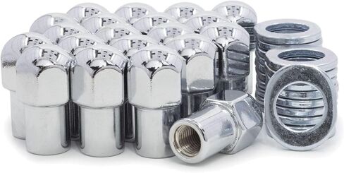 25 Lug Nous 12x1.5 Chrome Dome Top Nut .75 Shank Center Washers Steel for Pontiac ، for Olds ، for GMC ، for Chevy ، for Buick in Saudi Arabia