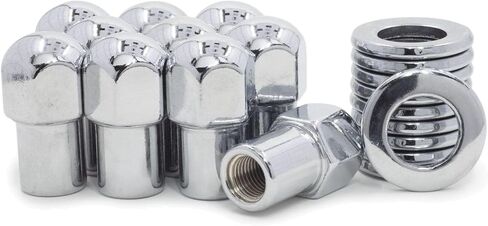 10 Lug Nuts 7/ Chrome Dome Top 75 Shank/ Center Washers Steel for Grand Prix ، for GTO ، for Firebird ، for Bonneville ، for 88 ، for cutlass supreme ، for cutlass cruiser ، for cutlass calais in Kuwait