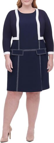 سترة نسائية من Tommy Hilfiger بمقاس كبير وأكمام بأزرار، Sky Captain/عاجي in Saudi Arabia