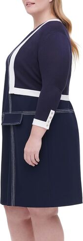 سترة نسائية من Tommy Hilfiger بمقاس كبير وأكمام بأزرار، Sky Captain/عاجي in Saudi Arabia