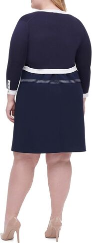 سترة نسائية من Tommy Hilfiger بمقاس كبير وأكمام بأزرار، Sky Captain/عاجي in Saudi Arabia