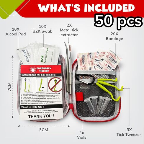 Mega Trick Kit Removal 50pcs أدوات مزيل للبشر والكلاب - مجتذب Trick Gear المشي لمسافات طويلة وملاقط - مجموعة الإسعافات الأولية (مجموعة واحدة) in Saudi Arabia