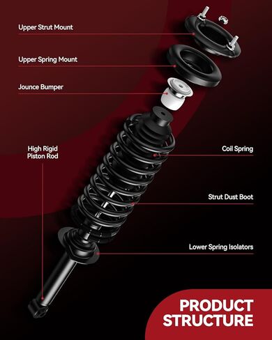 Front Complete Struts Shock Absorber Compatible with Bee-tle 2012-2013, Eos 2007-2011, Golf 2010-2012, Je-tta 2005-2014, Quick Suspension 172311 * 2, Struts with Coil Spring Assemblies SAA363 2 PCS in Saudi Arabia