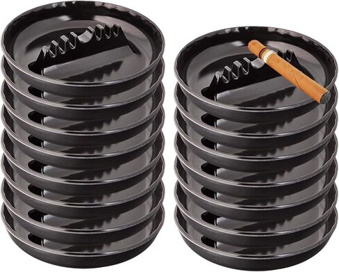 Ash Tray for Cigarettes - Ashtrays for Cigarettes Outdoor Ash Tray-2 Pack 7 Inches Large Size Patio Ashtray, Home Ashtray, Smokeless Tabletop Ashtrays,Trash Can(black) in Kuwait