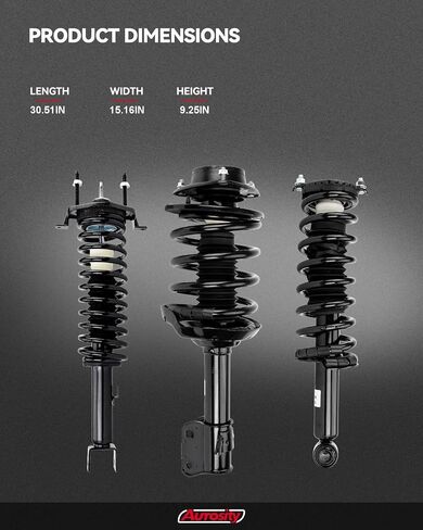 Front Complete Struts Shock Absorber Compatible with Bee-tle 2012-2013, Eos 2007-2011, Golf 2010-2012, Je-tta 2005-2014, Quick Suspension 172311 * 2, Struts with Coil Spring Assemblies SAA363 2 PCS in Saudi Arabia