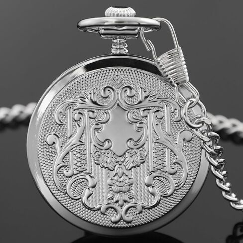 Pocket Watch Alloy Hand Wind Mechanical Pocket Watches Men Arabic Numerals Steampunk with Chain&Box in Kuwait