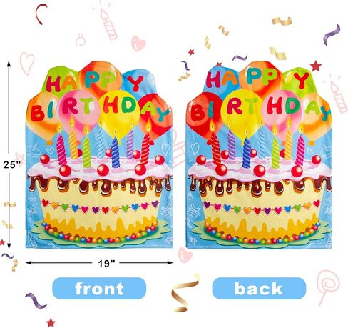 FANCY LAND 2 PCS Birthday Chair Cover for Classroom Happy Birthday Seat Cover for Kids Birthday Party Decorations for School Office Home in Saudi Arabia
