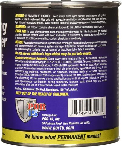 POR-15 Self Estch Primer Spray ، يلتزم بالأسطح المعدنية والمرسومة ، الرمادي ، 15 أوقية السوائل in Kuwait