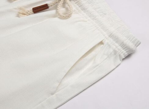 GUNLIRE Boy's Linen Shorts Summer Drawstring Pull-on Lightweight Elastic Waist Casual Beach Shorts in Saudi Arabia