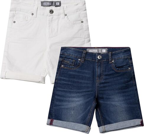 شورتات Bultura 2 Pack Boys Denim (7-18) ، Big & Little Kids Moto Biker & Fashion Rips Shorts Jean المتعثرة in Kuwait