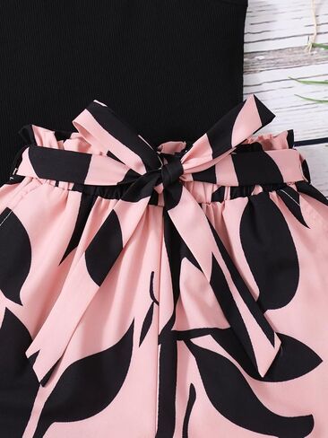 NEW 6-14 Years Seechosle Girls 2 Piece Outfits Ribbed Tank Top and Paperbag Shorts Set with Pockets in Kuwait