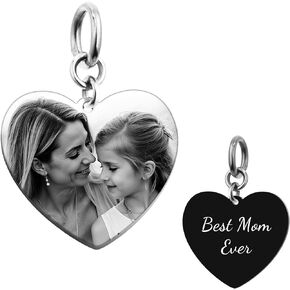 Personalized Photo Charm and Message Engraving Pendant For European Charm Bracelet Mother's Day Gift for Mom in Saudi Arabia