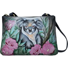 Anna by Anuschka Hand Painted Women’s Genuine Leather- Small Zip Around Crossbody-Paris At Night in Saudi Arabia