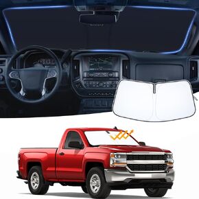 Windshield Sunshade Compatible with 2018-2022 2023 2024 Jeep Wrangler JL/JLU and 2020-2022 2023 2024 Jeep Gladiator JT Blocks UV Rays Sun Visor Protector Folding Front Window Sun Shade Cover in Kuwait