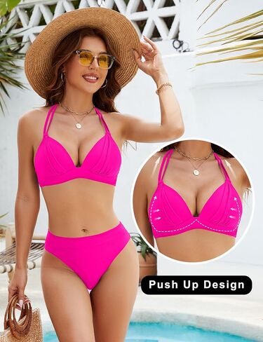 BMJL Womens Push Up Bikini Set Halter قطعتين للسباحات مثلث البسعة 2025 ملابس السباحة اللطيفة in Saudi Arabia